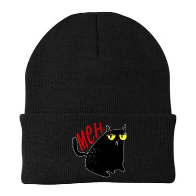 Funny Meh. Cat Meme For Cat Lovers Knit Cap Winter Beanie