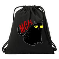 Funny Meh. Cat Meme For Cat Lovers Drawstring Bag