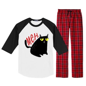 Funny Meh. Cat Meme For Cat Lovers Raglan Sleeve Pajama Set