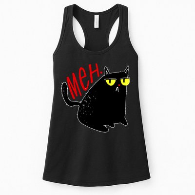 Funny Meh. Cat Meme For Cat Lovers Womens Tank Top
