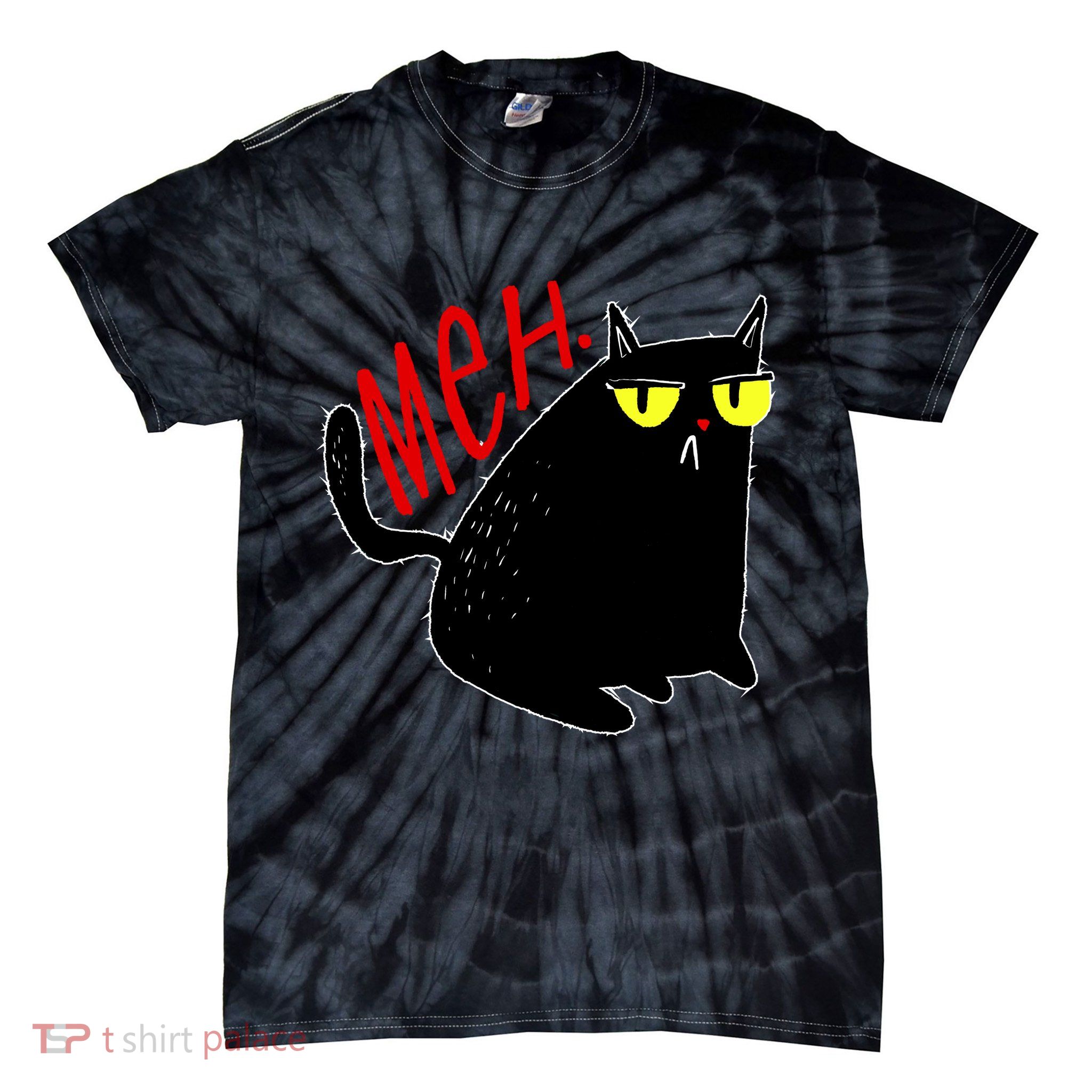 Funny Meh. Cat Meme For Cat Lovers Tie-Dye T-Shirt
