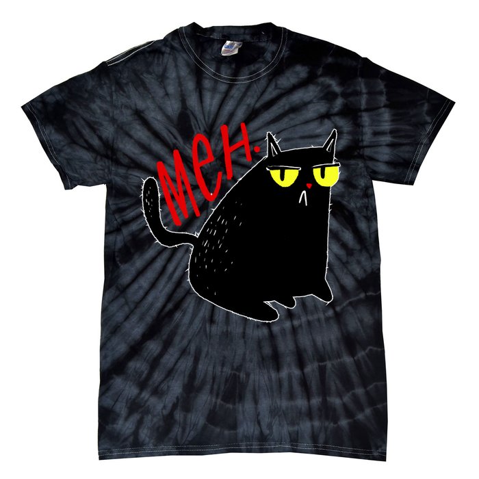 Funny Meh. Cat Meme For Cat Lovers Tie-Dye T-Shirt