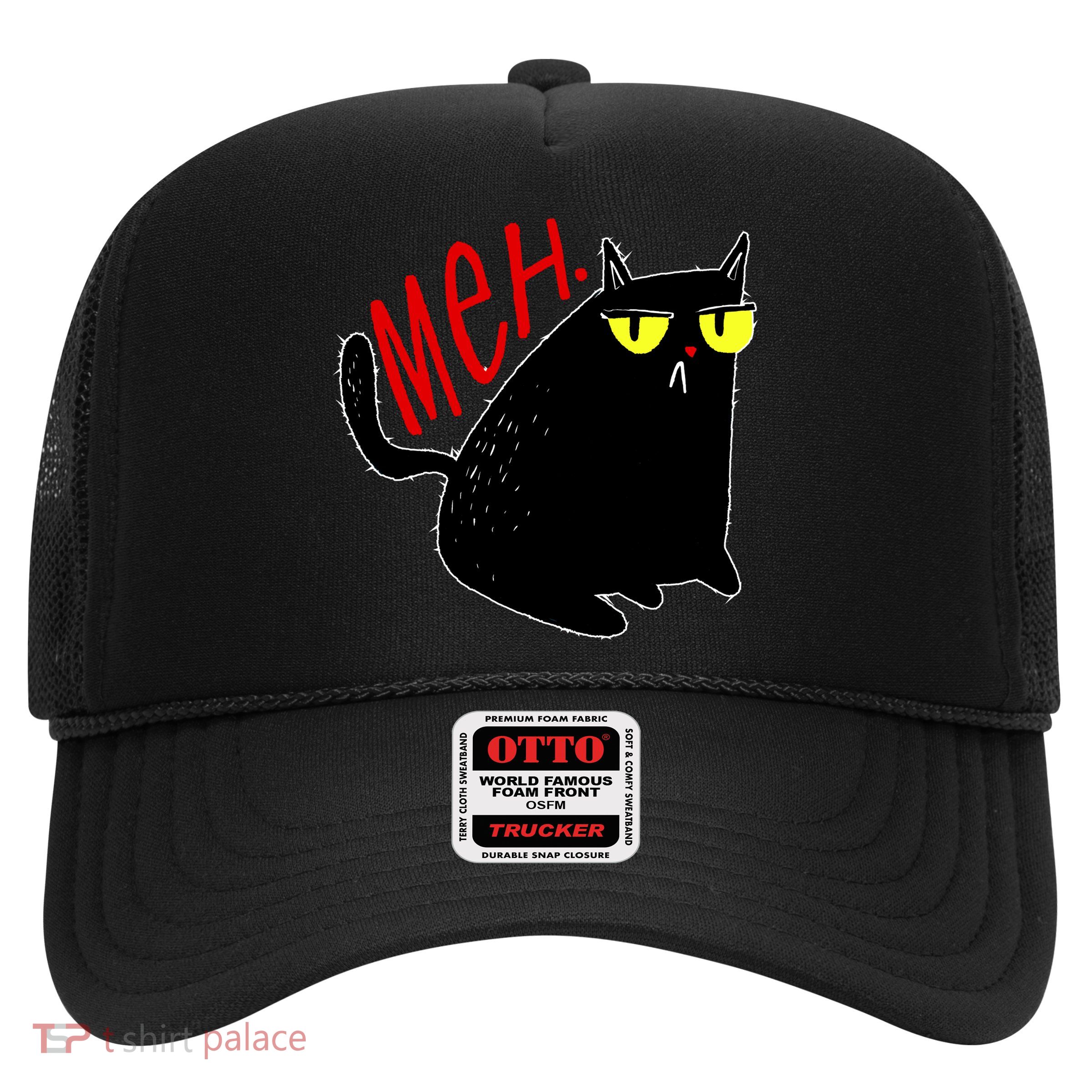 Funny Meh. Cat Meme For Cat Lovers Trucker Hat