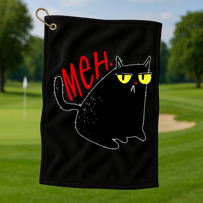 Funny Meh. Cat Meme For Cat Lovers Golf Towel