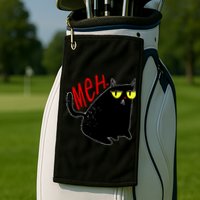 Funny Meh. Cat Meme For Cat Lovers Golf Towel