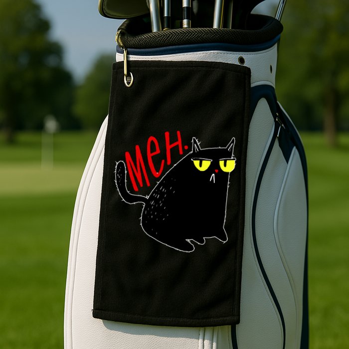 Funny Meh. Cat Meme For Cat Lovers Golf Towel