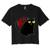 Funny Meh. Cat Meme For Cat Lovers Crop Top