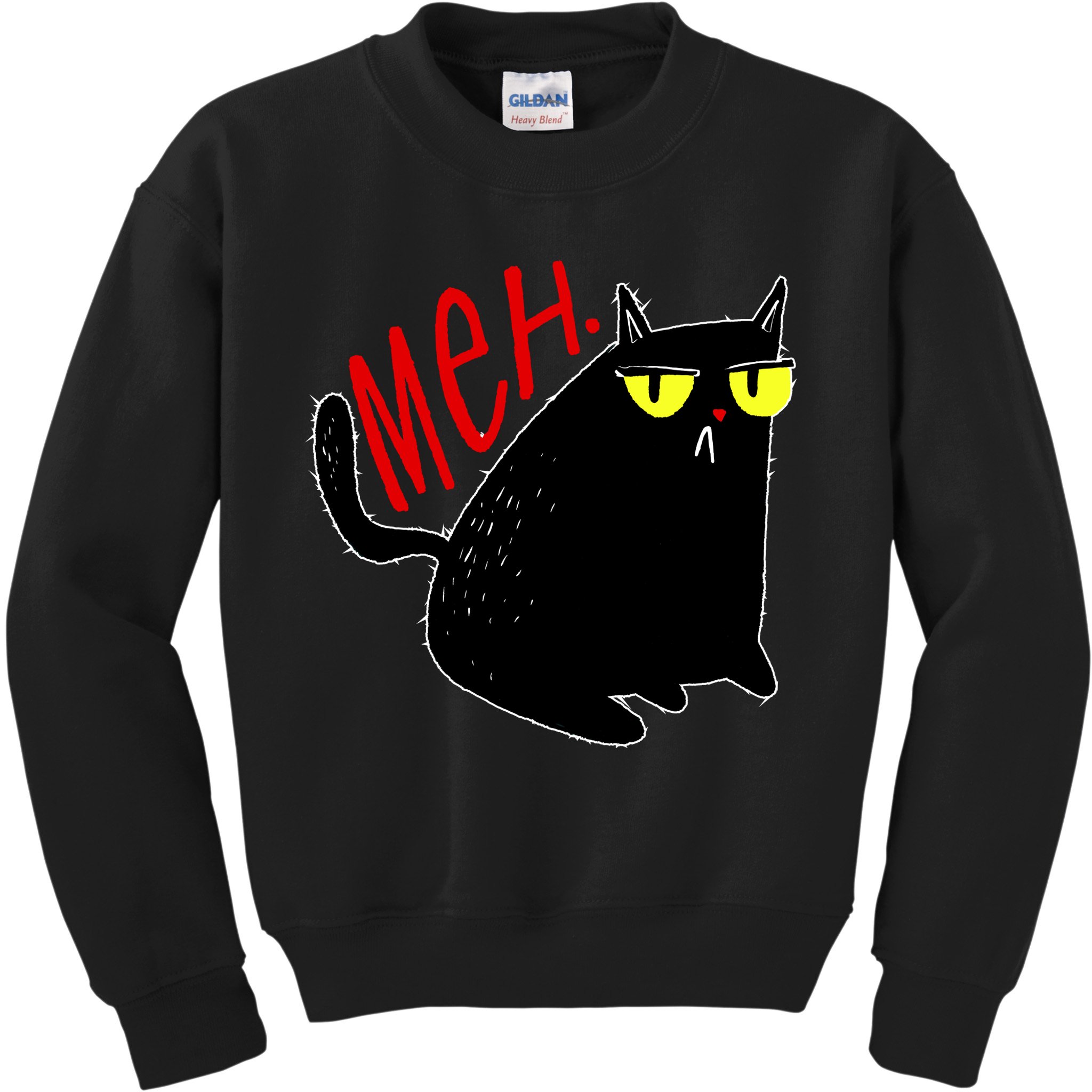 Funny Meh. Cat Meme For Cat Lovers Kids Sweatshirt