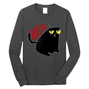 Funny Meh. Cat Meme For Cat Lovers Long Sleeve Shirt