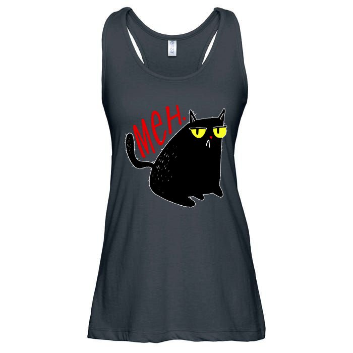 Funny Meh. Cat Meme For Cat Lovers Ladies Essential Flowy Tank