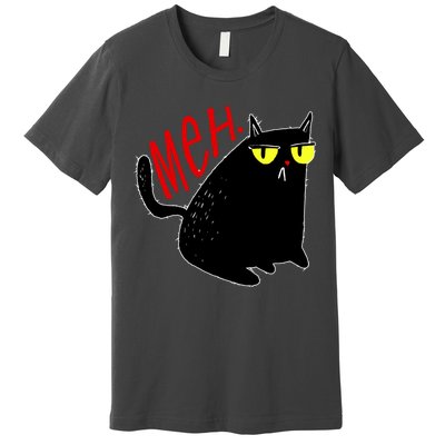 Funny Meh. Cat Meme For Cat Lovers Premium T-Shirt