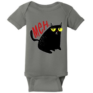 Funny Meh. Cat Meme For Cat Lovers Baby Bodysuit