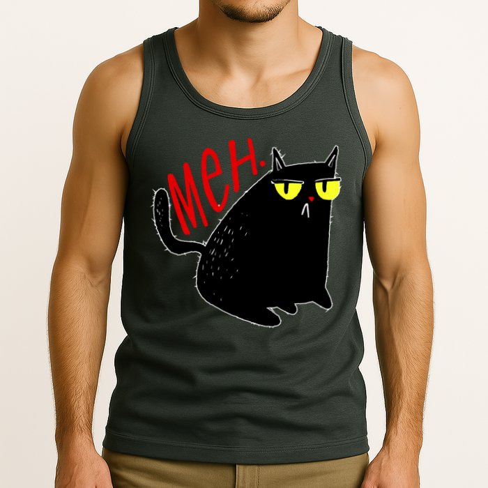 Funny Meh. Cat Meme For Cat Lovers Tank Top