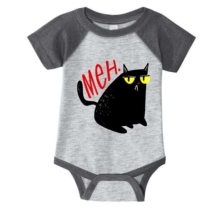 Funny Meh. Cat Meme For Cat Lovers Infant Baby Jersey Bodysuit