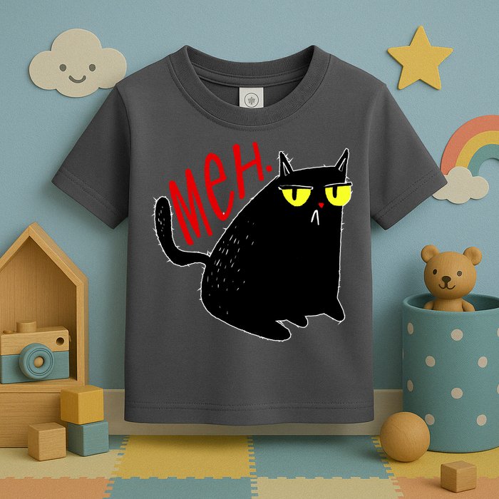 Funny Meh. Cat Meme For Cat Lovers Toddler T-Shirt