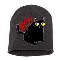 Funny Meh. Cat Meme For Cat Lovers Short Acrylic Beanie