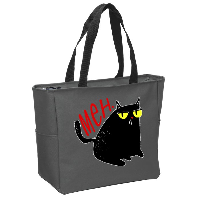 Funny Meh. Cat Meme For Cat Lovers Zip Tote Bag