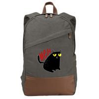 Funny Meh. Cat Meme For Cat Lovers Cotton Canvas Backpack