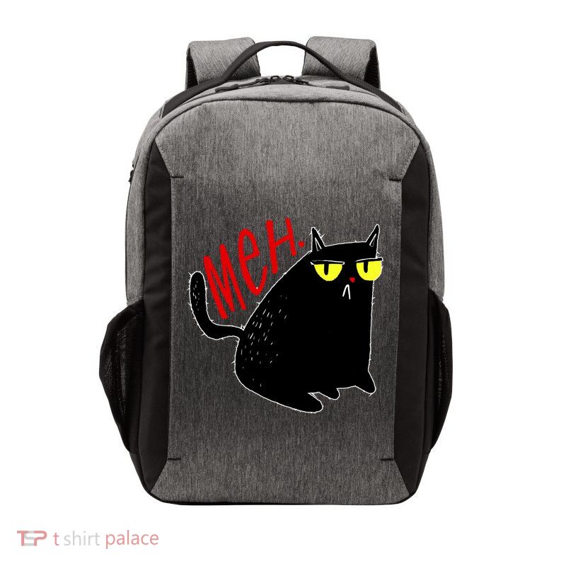 Funny Meh. Cat Meme For Cat Lovers Vector Backpack