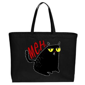 Funny Meh. Cat Meme For Cat Lovers Cotton Canvas Jumbo Tote