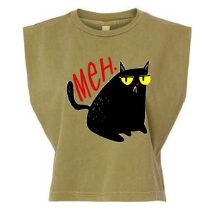 Funny Meh. Cat Meme For Cat Lovers Garment-Dyed Women's Muscle Tee