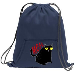 Funny Meh. Cat Meme For Cat Lovers Sweatshirt Cinch Pack Bag