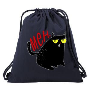 Funny Meh. Cat Meme For Cat Lovers Drawstring Bag