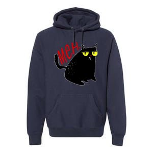 Funny Meh. Cat Meme For Cat Lovers Premium Hoodie