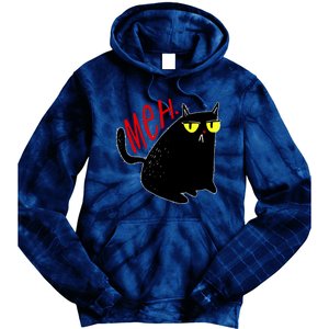 Funny Meh. Cat Meme For Cat Lovers Tie Dye Hoodie