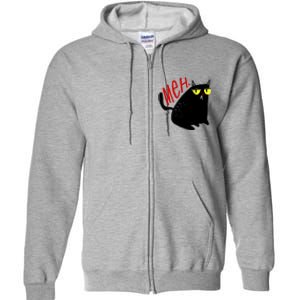 Funny Meh. Cat Meme For Cat Lovers Full Zip Hoodie