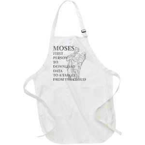 Funny Moses Christian Praise Commandments Humor Full-Length Apron With Pockets