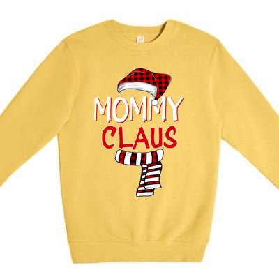 Funny Mom Christmas Santa Claus Red Plaid Funny Gift Mommy Claus Gift Premium Crewneck Sweatshirt