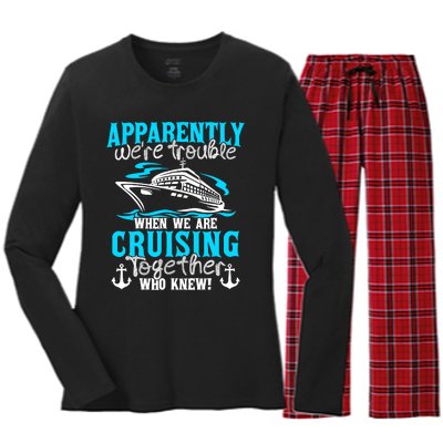 Family Matching Cruise Vacation Cruising Cruise Family Women's Long Sleeve Flannel Pajama Set 