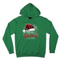 Funny Merry Christmas Funny Red Plaid Buffalo Santa Hat Tall Hoodie