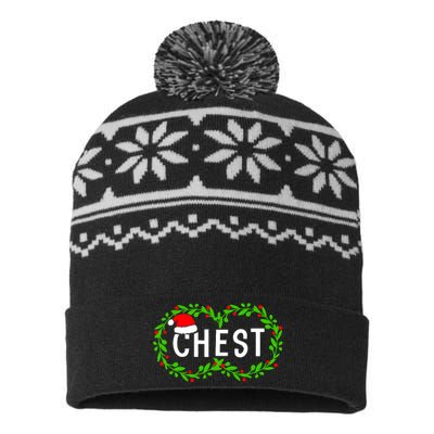 Funny Matching Couple Chestnuts Gift Chest Nuts Christmas USA-Made Snowflake Beanie