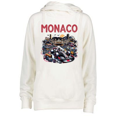 Formula Monaco City Monte Carlo Circuit Racetrack Travel Womens Funnel Neck Pullover Hood