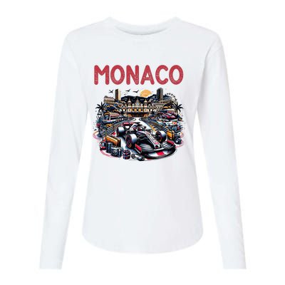 Formula Monaco City Monte Carlo Circuit Racetrack Travel Womens Cotton Relaxed Long Sleeve T-Shirt