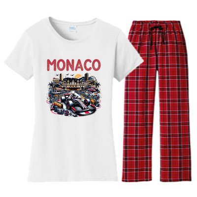 Formula Monaco City Monte Carlo Circuit Racetrack Travel Women's Flannel Pajama Set