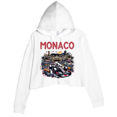 Formula Monaco City Monte Carlo Circuit Racetrack Travel Crop Fleece Hoodie