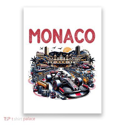 Formula Monaco City Monte Carlo Circuit Racetrack Travel Poster