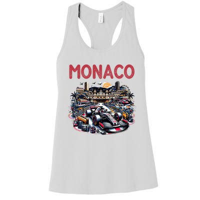 Formula Monaco City Monte Carlo Circuit Racetrack Travel Women's Racerback Tank