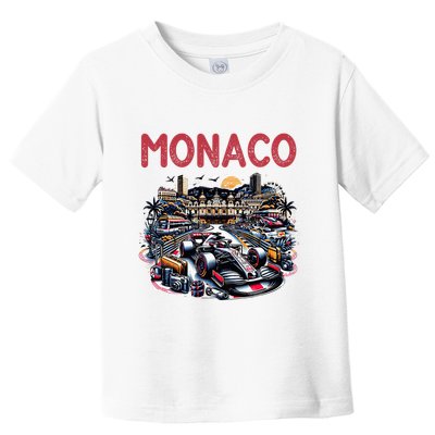 Formula Monaco City Monte Carlo Circuit Racetrack Travel Toddler T-Shirt