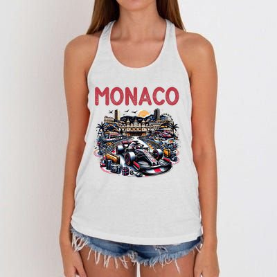 Formula Monaco City Monte Carlo Circuit Racetrack Travel Women's Knotted Racerback Tank