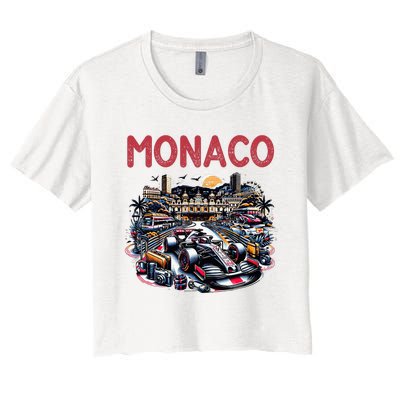 Formula Monaco City Monte Carlo Circuit Racetrack Travel Women's Crop Top Tee