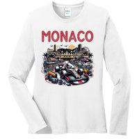 Formula Monaco City Monte Carlo Circuit Racetrack Travel Ladies Long Sleeve Shirt