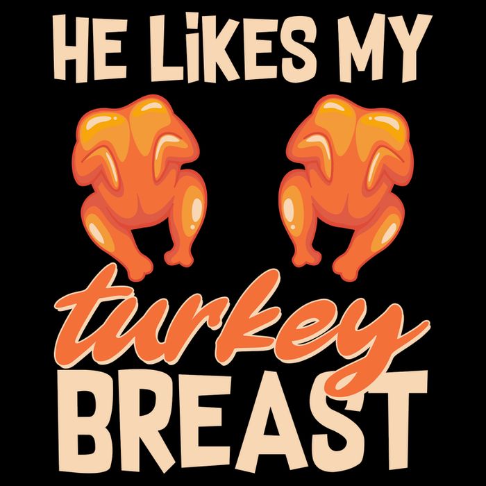 Funny Matching Couples Thanksgiving He Likes My Turkey Breast Hoodie