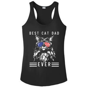 Funny Maine Coon Cat Best Cat Dad Ever Funny Cat Maine Coon Ladies PosiCharge Competitor Racerback Tank