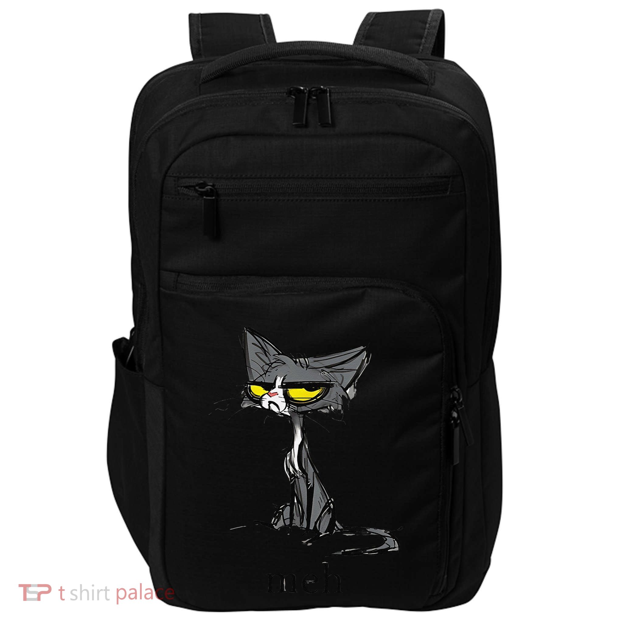 Funny Meh Cat Gift For Cat Lovers Impact Tech Backpack