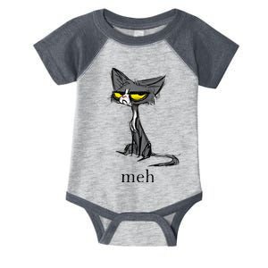 Funny Meh Cat Gift For Cat Lovers Infant Baby Jersey Bodysuit