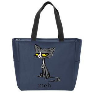 Funny Meh Cat Gift For Cat Lovers Zip Tote Bag